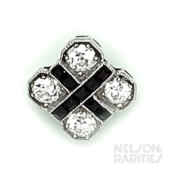 Calibré Onyx, Diamond and Platinum Stickpin