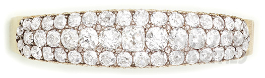 Georgian Cushion-Cut Diamond, Silver and Gold Bangle Bracelet