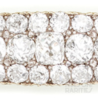 Georgian Cushion-Cut Diamond, Silver and Gold Bangle Bracelet