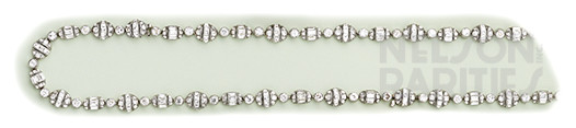 French-Cut Diamond, Baguette-Cut Diamond, Diamond and Platinum Necklace Which Separates into Three Bracelets - French