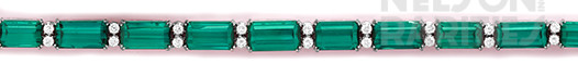 Finely Matched Tourmaline, Diamond and Gold Bracelet