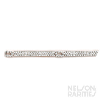 Pavé Diamond and Platinum Strap Bracelet