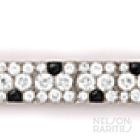 Buff Cut Onyx, Pavé Diamond and Platinum Panther Strap Bracelet