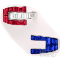 Burma Ruby, Sapphire, Diamond  and Platinum Interchangeable Ring