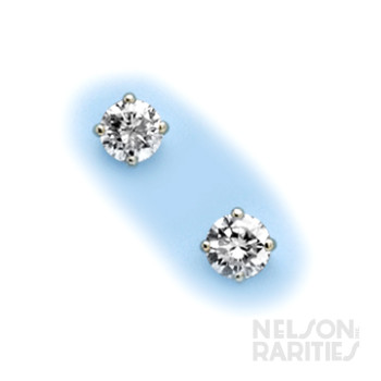 0.85 Carats Total Weight Diamond and Platinum Earrings