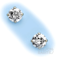 0.85 Carats Total Weight Diamond and Platinum Earrings