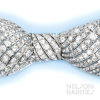 Diamond and Platinum Bow Brooch. Magnificent!