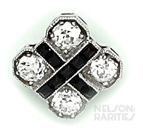 Calibré Onyx, Diamond and Platinum Stickpin