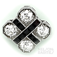 Calibré Onyx, Diamond and Platinum Stickpin