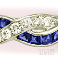 Calibré Sapphire, Diamond and Platinum Ring