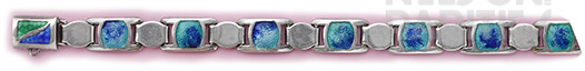 Enamel and Sterling Silver Bracelet