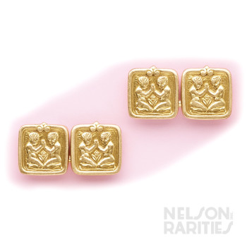 Gold Zodiac “Gemini” Cufflinks