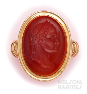 Sardonyx Intaglio and Gold Ring