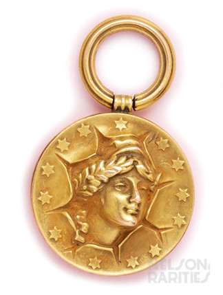 Gold Fob of an Allegorical Representation of  “Lady Liberty”