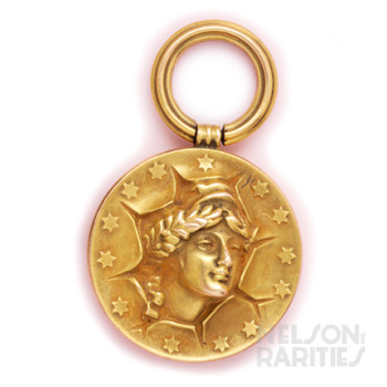 Gold Fob of an Allegorical Representation of  “Lady Liberty”