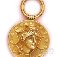 Gold Fob of an Allegorical Representation of  “Lady Liberty”