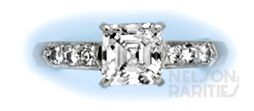 1.23 Carats Asscher-Cut Diamond (GIA D/VS1),  Diamond and Gold Ring