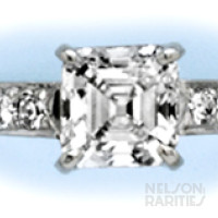 1.23 Carats Asscher-Cut Diamond (GIA D/VS1),  Diamond and Gold Ring