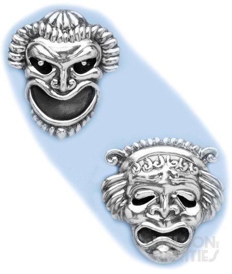 Sterling Silver "Comedy and Tragedy" Earrings