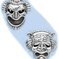 Sterling Silver "Comedy and Tragedy" Earrings