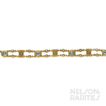 Aquamarine, Natural Pearl and Gold Bracelet