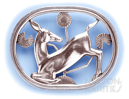 Sterling Silver Hand Hammered Deer Brooch