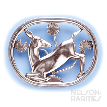 Sterling Silver Hand Hammered Deer Brooch