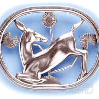 Sterling Silver Hand Hammered Deer Brooch