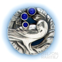 Lapis Lazuli and Hand Hammered Sterling Silver Dove Stickpin