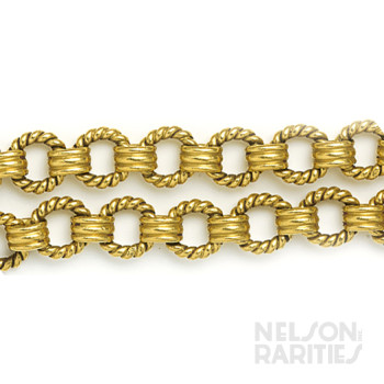 Carved Gold Link Bracelet