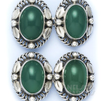 Chalcedony and Sterling Silver Cufflinks