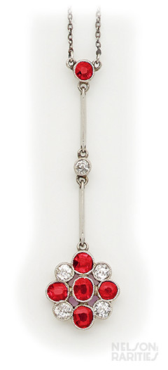 Burma Ruby, Diamond and Platinum Necklace