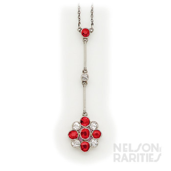 Burma Ruby, Diamond and Platinum Necklace