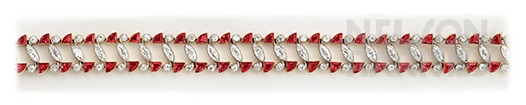 Burma Ruby, Marquise-Cut Diamond, Diamond, Gold and Platinum Bracelet