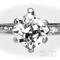 2.22 Carats Cushion-Cut Diamond (GIA G/VS2), Pavé Diamond and Platinum Ring