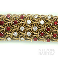 Burma Ruby, Diamond and Gold Bracelet