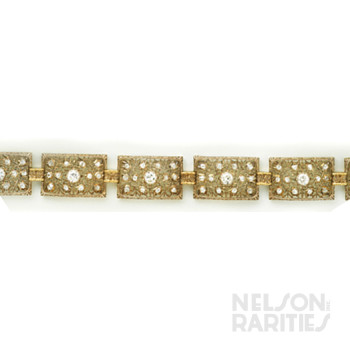 Diamond and Gold Filigree Bracelet