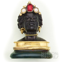 Bloodstone, Ruby, Pearl, Onyx and Gold Blackamoor Seal