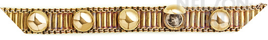 Gold Locket Bracelet with Five Compartments