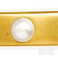 Diamond, Pearl and Gold Bangle Bracelet