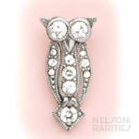 Diamond and Platinum Owl Stickpin