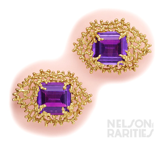 Amethyst and Gold Cufflinks