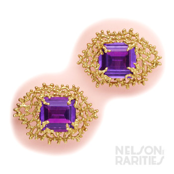 Amethyst and Gold Cufflinks