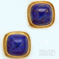 Sugarloaf-Cut Lapis Lazuli and Gold Cufflinks