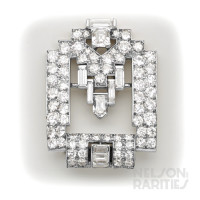 Diamond and Platinum Clip Brooch