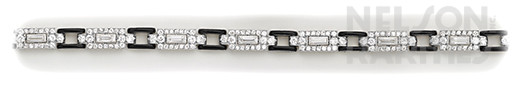 Enamel, Baguette-Cut Diamond, Diamond and Platinum Bracelet