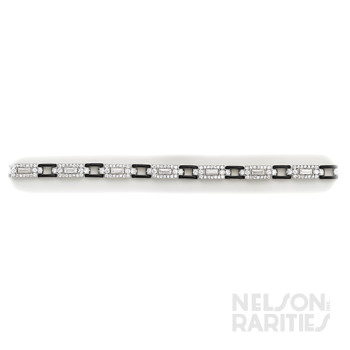 Enamel, Baguette-Cut Diamond, Diamond and Platinum Bracelet