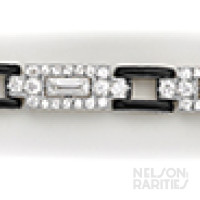 Enamel, Baguette-Cut Diamond, Diamond and Platinum Bracelet